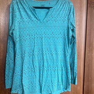 Toad&Co Aqua Geometric Long Sleeve Tunic